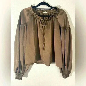 Blu Pepper Womens Size Small Hana Top in Brown